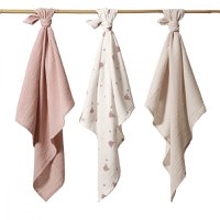 Set 3 scutece din muselina super soft 70x70 cm Babyono multicolor 03 - 6