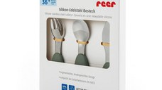 Set 3 tacamuri din otel inoxidabil Reer, manere din silicon, fara BPA, lavabile in masina de spalat vase