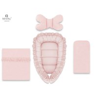 Set 4 in 1 Cosulet bebelus MimiNu Baby Cocoon 90x50 cm Colectia Royal Powder Pink - 1
