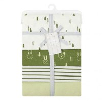 Set 4 paturici subtiri din bumbac pentru bebelusi unisex Verde - 3