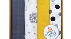 Set 4 scutece din muselina 60x80 cm Eco Box 1693