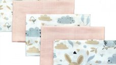 Set 5 batistute din bumbac pentru copii 38x38 cm Pastel