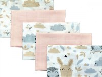 Set 5 batistute din bumbac pentru copii 38x38 cm Pastel - 1