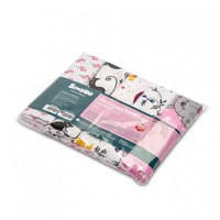 Set 5 scutece tetra Sensillo Girl 70x80 cm,din bumbac ecologic cu imprimeu colorat,absorbante si moi - 1