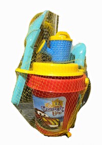 Set 5 ustensile de joaca pentru nisip Great Beach cu galetusa si accesorii Red - 1