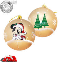 Set 6 globuri brad Craciun Mickey Mouse aurii - 2