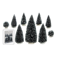 Set 9 brazi decorativi cu zapada 6-20 cm - 1