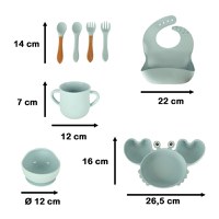 Set 9 piese diversificare hrana bebelusi din silicon Blue Crab - 5