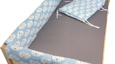 Set aparatori laterale Maxi pentru pat Montessori 140x200 cm Nori Zambareti albastru