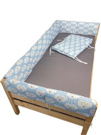 Set aparatori laterale Maxi pentru pat Montessori 140x200 cm Nori Zambareti albastru - 1