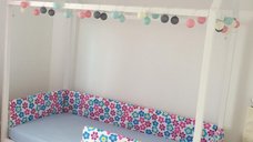 Set aparatori laterale Maxi pentru pat Montessori 160x80 cm Floricele