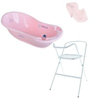 Set Cadita Little Bunnies 102cm cu Suport metalic si Suport Anatomic Roz - 4