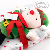 Set cadou Craciun cu paturica din fleece si jucarie de plus Elf - 1