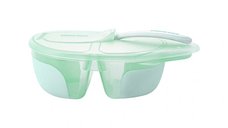 Set Castron cu 2 compartimente si lingurita KikkaBoo Tasty Mint
