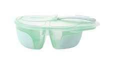 Set Castron cu 2 compartimente si lingurita KikkaBoo Tasty Mint