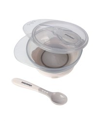 Set castron cu ventuza si lingurita KikkaBoo Beige,capacitate 250ml,fara bpa,compartiment pentru lingurita - 6