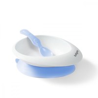 Set castron si lingurita Babyono albastru deschis - 6