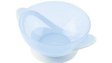 Set castronel cu ventuza capac si lingurita KikkaBoo Feedy Blue