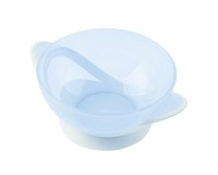 Set castronel cu ventuza capac si lingurita KikkaBoo Feedy Blue - 1