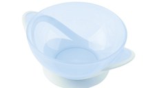 Set castronel cu ventuza capac si lingurita KikkaBoo Feedy Blue