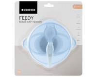 Set castronel cu ventuza capac si lingurita KikkaBoo Feedy Blue - 5
