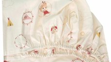 Set Cearceafuri Mici Indieni pentru Patut Bebeluș 60x120 cm din Bumbac cu Elastic