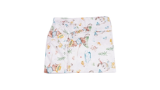 Set complet 7 piese lenjerie si aparatori patut 120x60 cm din bumbac model iepurasi galbeni