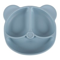 Set complet de hranire copii pentru diversificare hrana, 8 piese din silicon cu fixare in ventuze, blue Teddy - 4