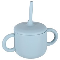 Set complet de hranire copii pentru diversificare hrana, 8 piese din silicon cu fixare in ventuze, blue Teddy - 5