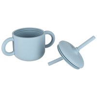 Set complet de hranire copii pentru diversificare hrana, 8 piese din silicon cu fixare in ventuze, blue Teddy - 6