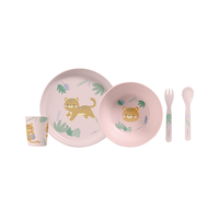 Set complet de masa cu 5 piese Jungle Cheetahs rose - 6