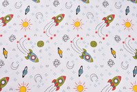 Set complet lenjerie 5 piese pentru patut incastrabil model rachete - 2