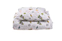 Set complet lenjerie 5 piese pentru patut incastrabil model rachete - 3