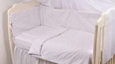 Set complet lenjerie si aparatoare patut 120x60 cm stelute
