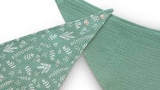 Set de 2 bandane din muselina cu strat dublu Baboo Verde pentru nou-nascuti