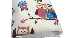 Set de aparatori pufoase h35 pat 120x60 cm DeLuxe Bufnite cu maro