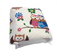 Set de aparatori pufoase h35 pat 120x60 cm DeLuxe Bufnite cu maro - 1