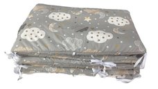 Set de aparatori pufoase h35 pat 120x60 cm DeLuxe Nori cu luna gri