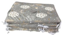 Set de aparatori pufoase h35 pat 120x60 cm DeLuxe Nori cu luna gri