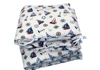 Set de aparatori pufoase h35 pat 140x70 cm DeLuxe Barcute pe alb - 1