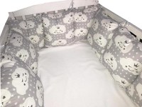 Set de aparatori pufoase h35 pat 140x70 cm DeLuxe Norisori pe gri - 1