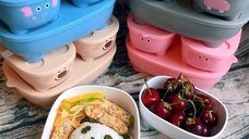Set de caserole pentru mancare Bentomals To Go cu design hipopotam