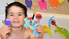 Set de joaca pentru baie Stickere dinozauri