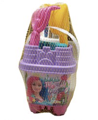 Set de joaca pentru plaja Small Castle Barbie cu 6 accesorii Purple  Pink - 1