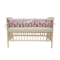 Set de lenjerie din bumbac pentru patut cu 6 piese Twins Waffle rozalb - 2