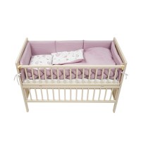 Set de lenjerie din bumbac pentru patut cu 6 piese Twins Waffle rozalb - 3