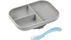 Set de masa silicon Beaba 2 piese gri
