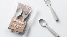 Set de tacamuri bebelusi Miniware My First Cutlery Dove Grey