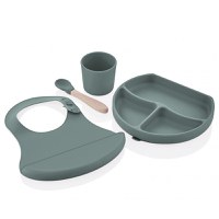 Set diversificare 4 piese din silicon BabyJem Gri - 6