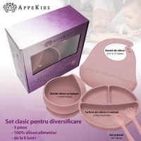 Set diversificare AppeKids din silicon 5 piese Classic Old Rose - 1